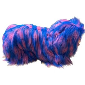 Ajena Paris For Trudy Vintage 20" Plush Stuffed Neon Purple And pink Shaggy Dog